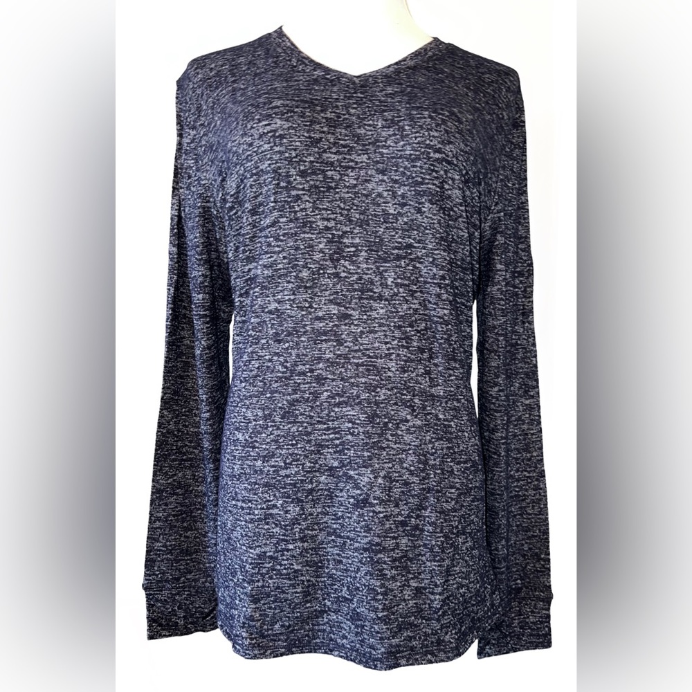 Cuddl Duds Chill Chasers Knitted Warmth Long Sleeve V-Neck Top CD8587 Navy